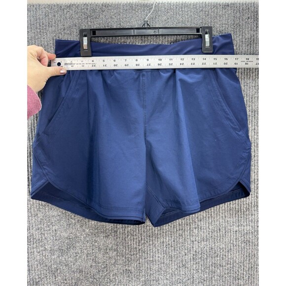 Lands’ End 5” Quick Dry Board Shorts Womens 12 Navy Blue Lined Swim Cover Up - Picture 6 of 9